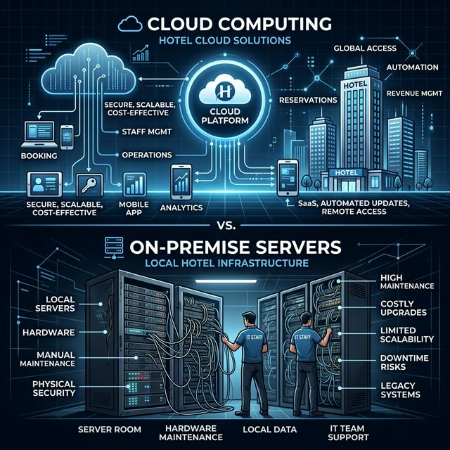Cloud computing versus on-premise servers for the hotel industry