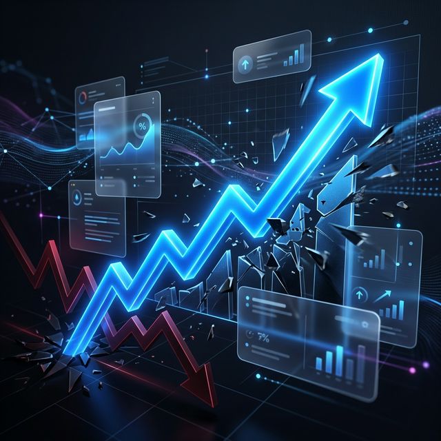 Abstract financial visualization representing cutting costs and breaking through expensive OTA commissions