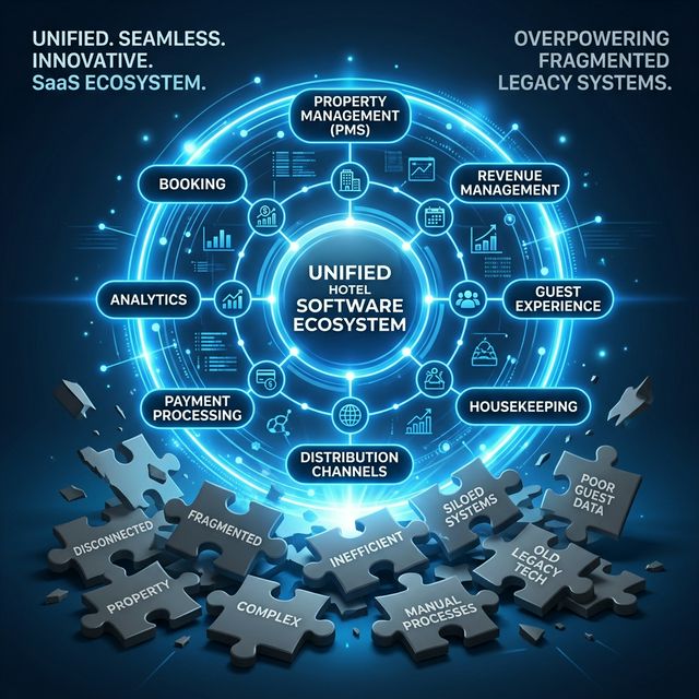 Conceptual graphic Hotelogix vs Profit Labs ecosystem